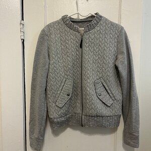 Anthropologie Saturday Sunday Zip-Up Crew Neck Sweatshirt